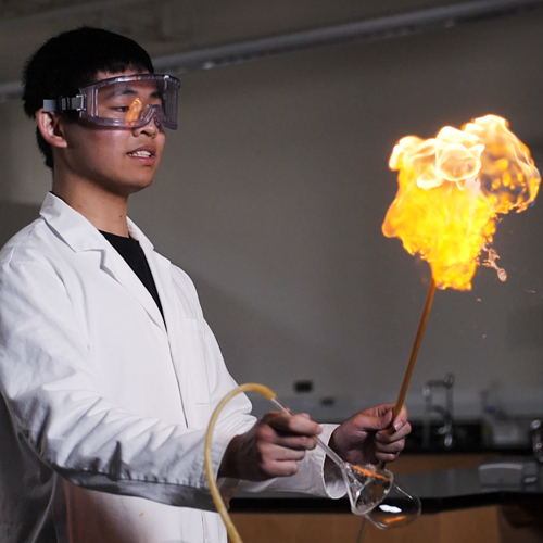 Chemistry student in the lab.