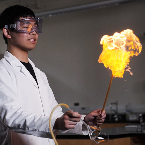 Student in a lab