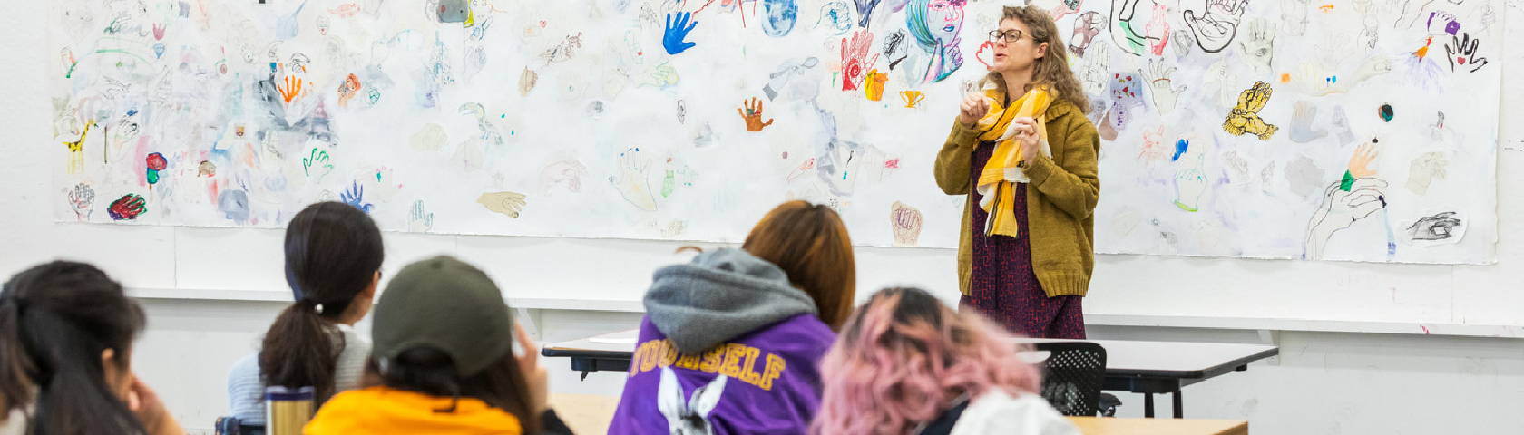 Students listening to lecture in classroom