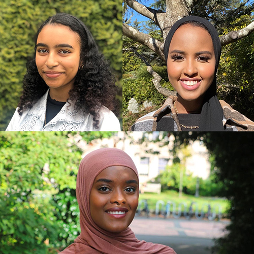 Photos of the three 2021 BlackPast interns