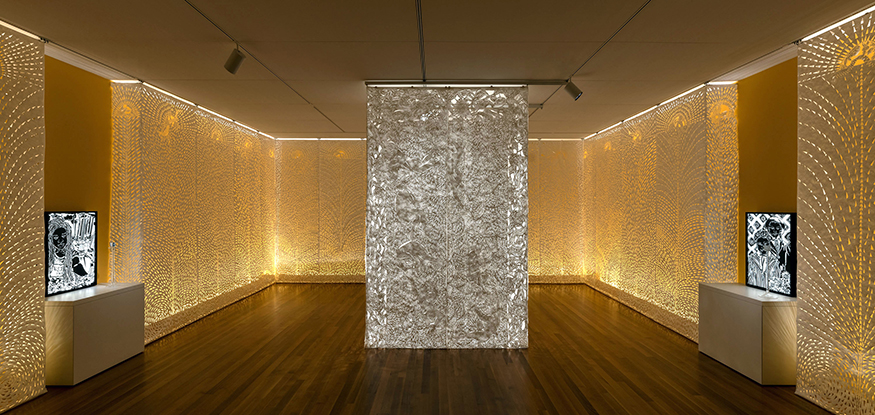 Wide shot of Barbara Earl Thomas's Transformation Room at the Seattle Art Museum. 