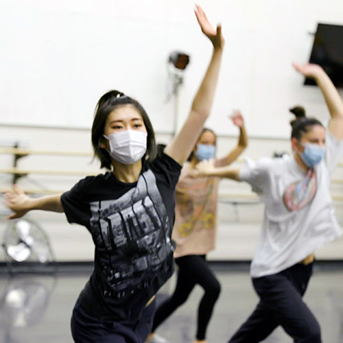 UW students dancing in a rehearsal.