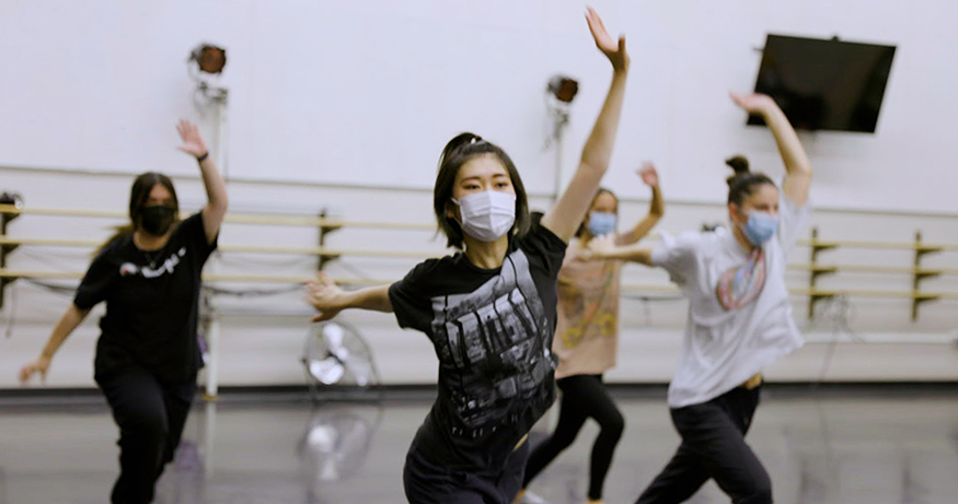 UW students dancing in a rehearsal.