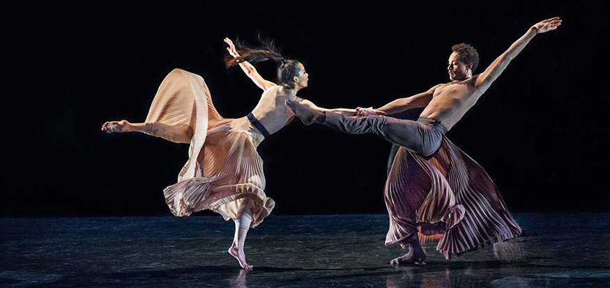 Abdiel dancing in a Martha Graham Dance Company performance.