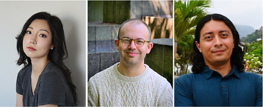 Headshots of three graduate students