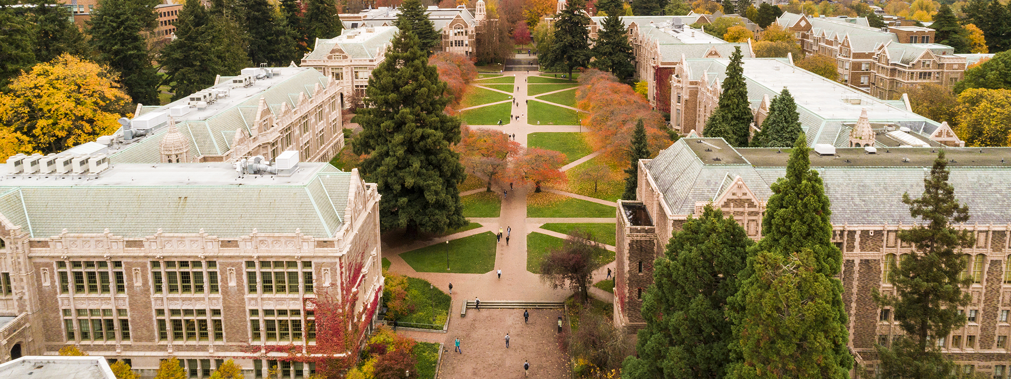 aerial photo of UW quad