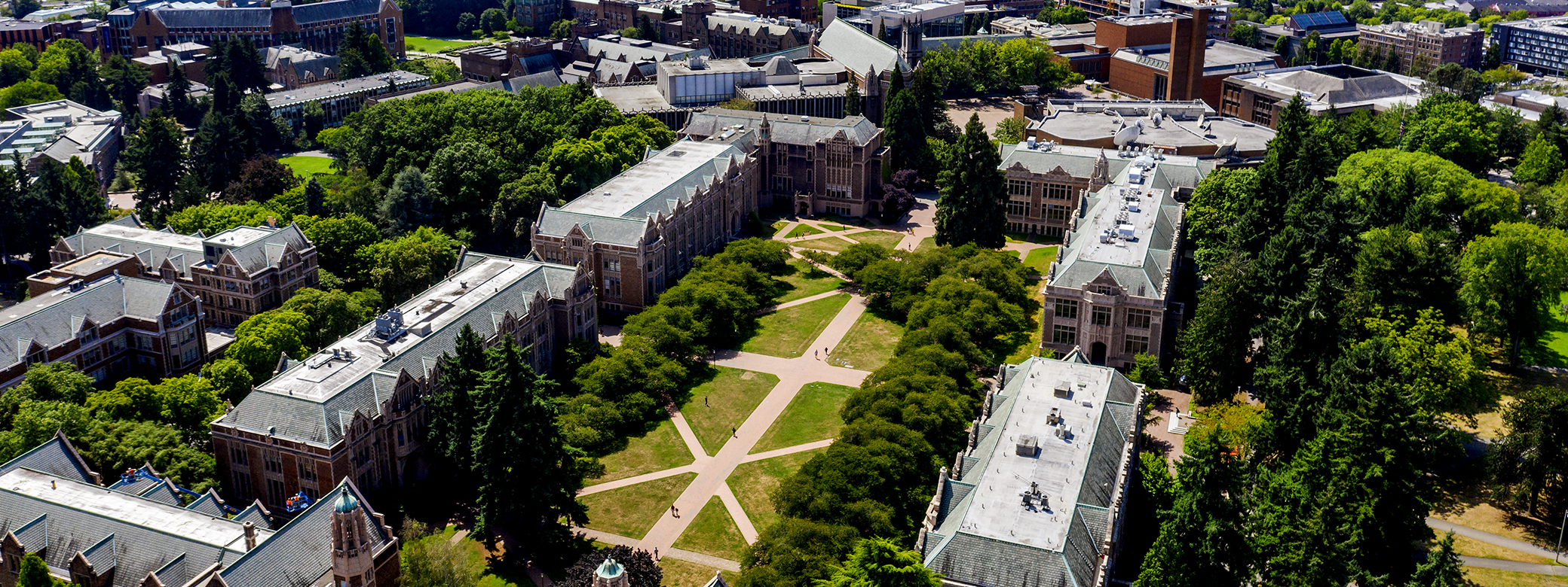 aerial photo of UW quad