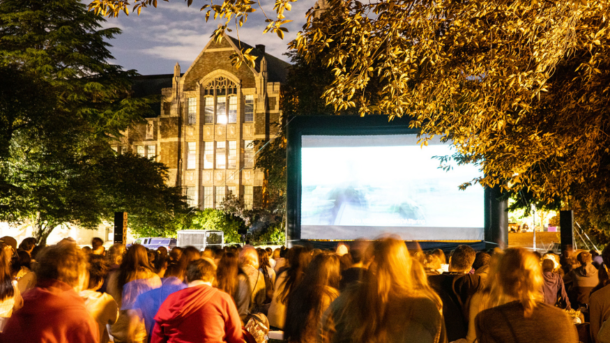 Quad Flicks in the Quad during Dawg Daze at the University of Washington—Seattle campus.